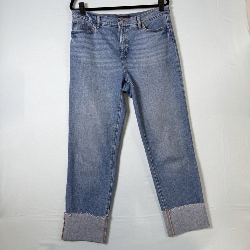 Banana Republic Size-29/8 Womens Jeans Blue Slouch Cuffed Relaxed Straight